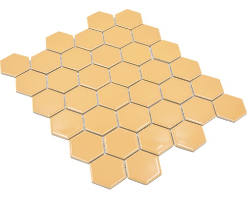 Plăci ceramice hexagonale pe plasă