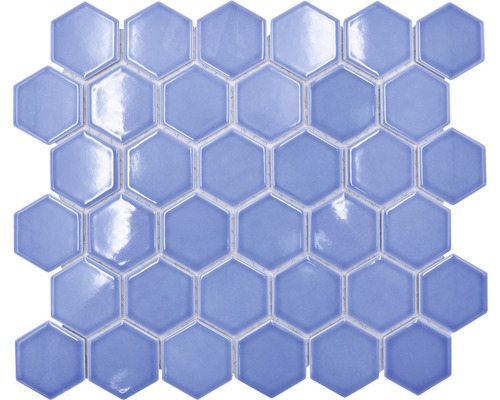 Mozaic piscină HX 580 turqoise lucios 32,5x28,1 cm Placă de mozaic hexagonală