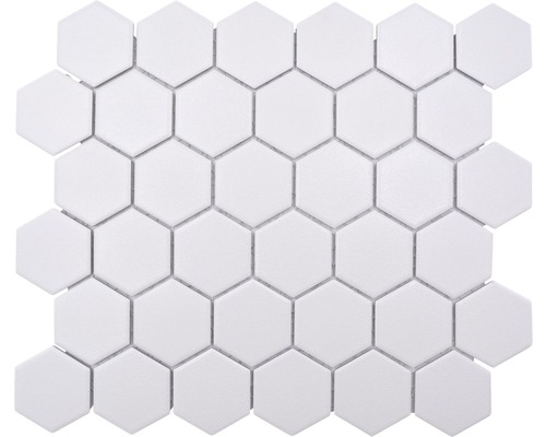 Mozaic piscină HX AT51 hexagon uni alb R10B 32,5x28,1 cm Placă de mozaic cu formă hexagonală