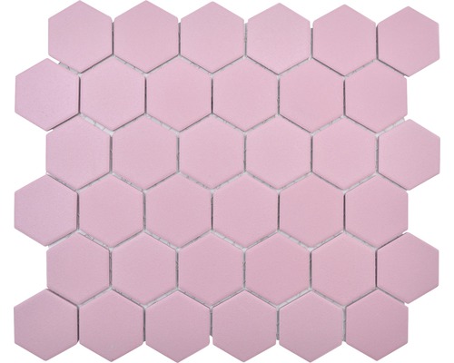 Mozaic piscină AT52 hexagon uni rose 32,5x28,1 cm