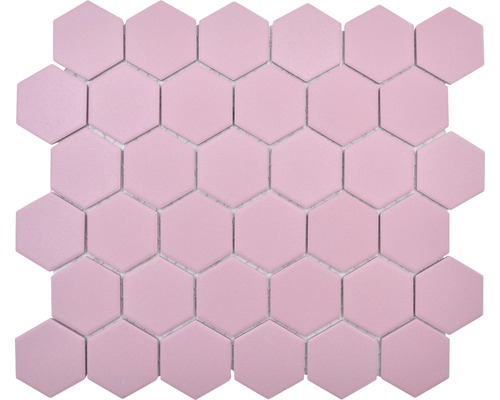 Mozaic piscină AT52 hexagon uni rose 32,5x28,1 cm Plăci de mozaic hexagonale pentru perete și podea