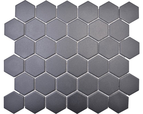Mozaic piscină HX AT59 hexagon uni negru 32,5x28,1 cm