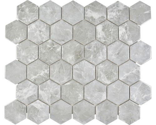 Mozaic piscină HX Curio MG hexagon 32,5x28,1 cm Placă de mozaic hexagonală din marmură
