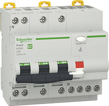 Întreruptor automat cu protecție diferențială Schneider Easy9 RCBO 3P+N 25A 4,5kA/300mA, curbă C-thumb-0