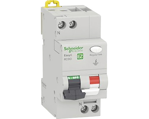 Întreruptor automat cu protecție diferențială Schneider Easy9 RCBO 1P+N 6A 4,5kA/300mA, curbă C Întreruptor automat cu protecție diferențială Schneider Easy9 RCBO 1P+N 6A 4,5kA/300mA, curbă C