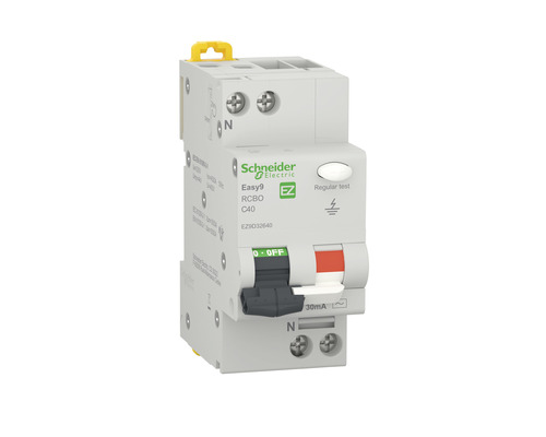 Întreruptor automat cu protecție diferențială Schneider Easy9 RCBO 1P+N 40A 4,5kA/30mA, curbă C