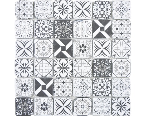 Mozaic Quadrat black&white 30x30 cm