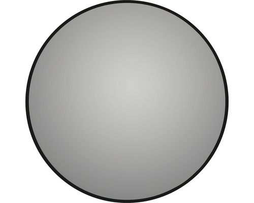 Oglindă baie rotundă DSK Black Circuit cu margini negre mate Ø 60 cm