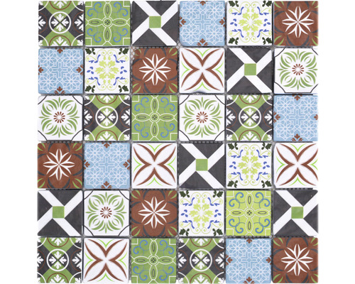 Mozaic Quadrat XCM 8RMC49 mix colour 30x30 cm Plăci de mozaic cu motive florale și modele geometrice