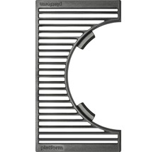 Placă de grătar semi-rotund Tennker Carbon, fontă, 41,8 x 24 cm, negru-thumb-0