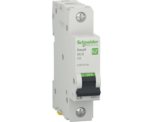 Disjunctor electric modular Schneider Easy9 1P 6A 4,5kA, curbă C