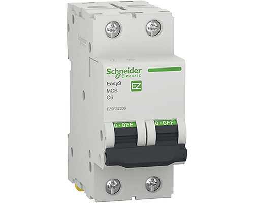 Disjunctor electric modular Schneider Easy9 2P 6A 4,5kA, curbă C