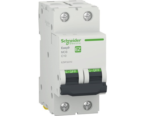 Disjunctor electric modular Schneider Easy9 2P 10A 4,5kA, curbă C