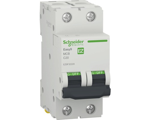 Disjunctor electric modular Schneider Easy9 2P 20A 4,5kA, curbă C