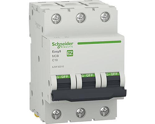 Disjunctor electric modular Schneider Easy9 3P 10A 4,5kA, curbă C