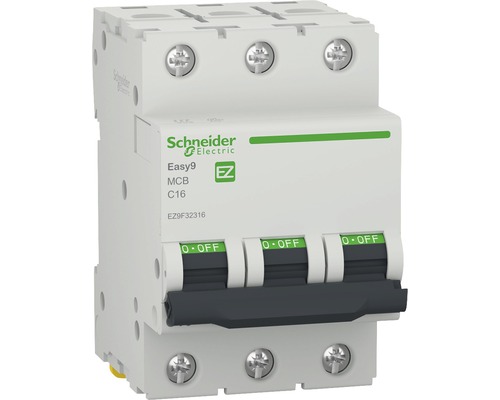 Disjunctor electric modular Schneider Easy9 3P 16A 4,5kA, curbă C