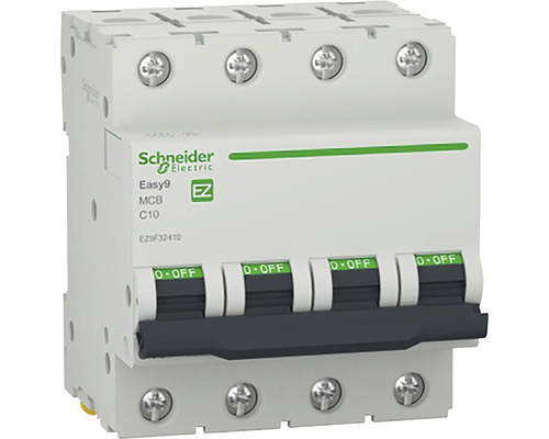 Disjunctor electric modular Schneider Easy9 4P 10A 4,5kA, curbă C buc