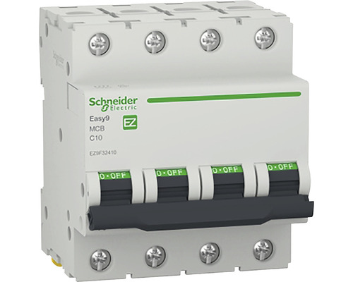 Disjunctor electric modular Schneider Easy9 4P 10A 4,5kA, curbă C