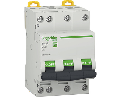 Disjunctor electric modular Schneider Easy9 3P+N 6A 4,5kA, curbă C