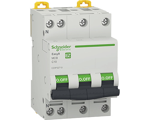 Disjunctor electric modular Schneider Easy9 3P+N 10A 4,5kA, curbă C