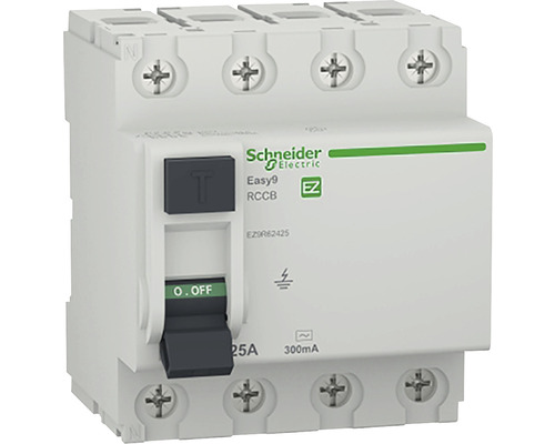 Întreruptor simplu cu protecție diferențială Schneider Easy9 4P 25A 300mA Întrerupător de curent rezidual Schneider Electric