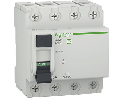 Întreruptor simplu cu protecție diferențială Schneider Easy9 4P 40A 300mA Întrerupător de circuit cu curent rezidual Schneider Electric Easy9 40A 300mA