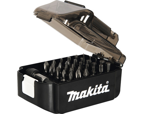 Logo Makita pe set de biți cu diverși biți de înșurubat
