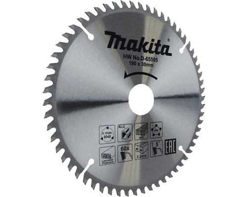 Disc de ferăstrău Makita, 190 x 30 milimetri, 60 de dinți