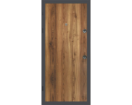 Ușă de intrare cu aspect de lemn și încuietoare de siguranță