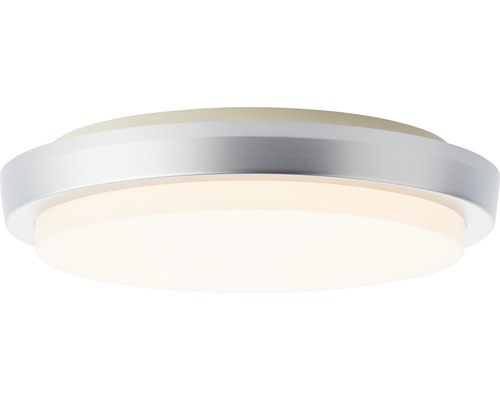 Plafonieră cu LED integrat Devora 12W 900 lumeni, Ø28 cm, pentru exterior IP54, argintiu/alb-0