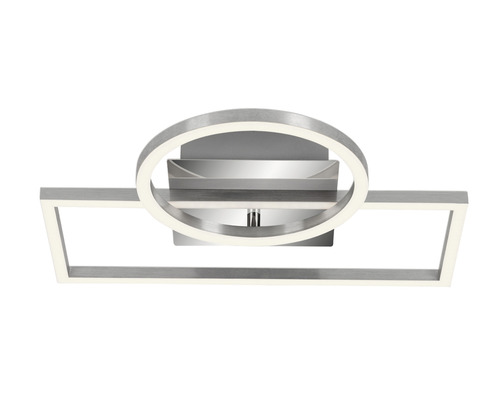 Plafonieră cu LED integrat Frames 19,6W 1500 lumeni, cu cercuri, crom/aluminiu