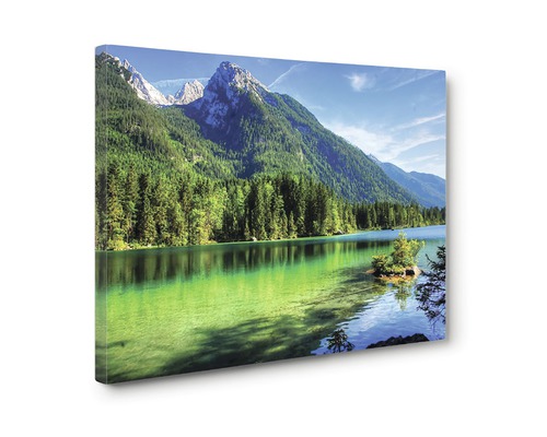 Tablou canvas cu lac de munte și motiv forestier