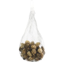 Conuri de pin în plasă pentru decorare