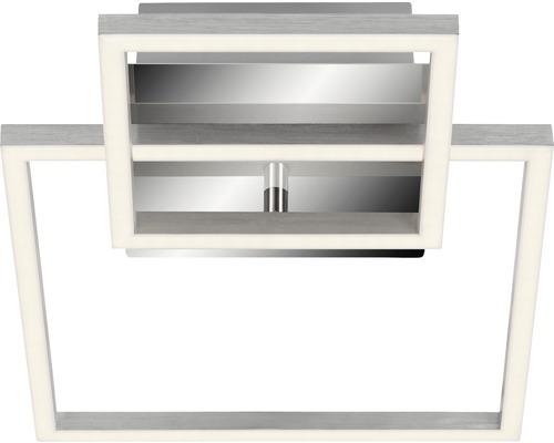 Plafonieră cu LED integrat Frames 19,6W 1500 lumeni, cu pătrate, crom/aluminiu Lumină de plafon cu design dreptunghiular
