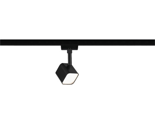 Spot cu LED integrat pentru șină Paulmann Urail Muri 4W 240 lumeni, negru Sistem de șine negru cu un singur spot.