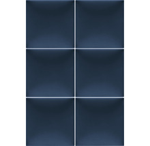 Panou decorativ tapițat Riviera albastru închis 30x30 cm, aspect de catifea
