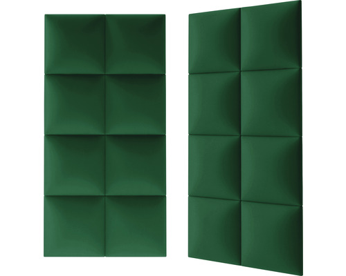 Două panouri de perete verzi, căptușite pătrat