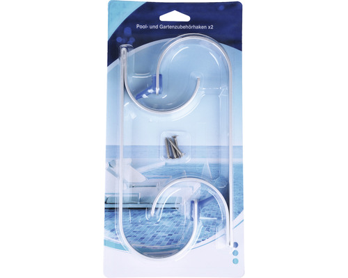 Cârlige pentru accesorii de piscină și grădină, 2 bucăți, pentru depozitarea uneltelor de grădină și a accesoriilor pentru piscină