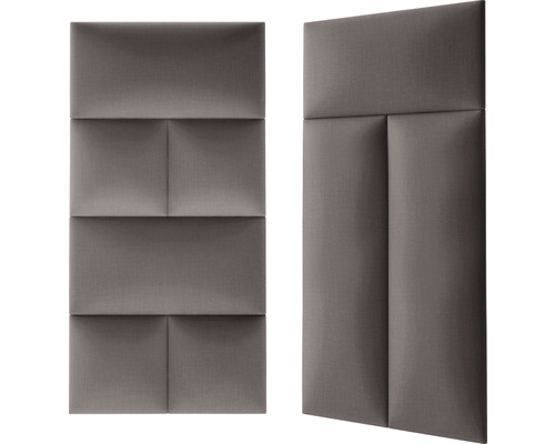 Două panouri de perete tapițate cu un design dreptunghiular