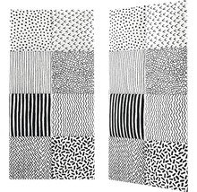 Panou decorativ tapițat Print alb/negru 30x30 cm, set 4 buc.