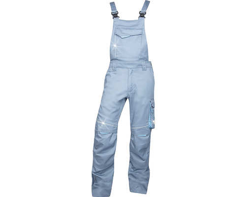 Pantaloni de lucru cu pieptar Ardon Summer din bumbac + poliester gri/albastru, mărimea 46