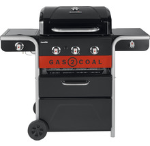Grătar hibrid Char-Broil Gas2Coal cu trei arzătoare și două mese de depozitare