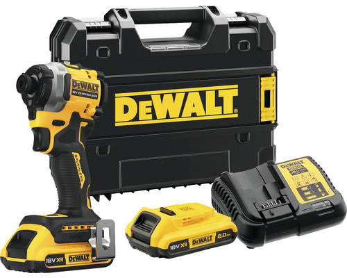 Mașină de înșurubat cu impact cu acumulator DeWALT DCF850D2T 18V 1/4" max. 206Nm, 2 acumulatori 1 încărcător și valiză