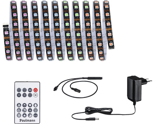 Bandă LED RGBW Paulmann DynamicLED 3m 5W, incl. telecomandă, alimentator & transformator