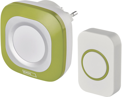 Sonerie fără fir Emos P5733G max. 150m 110dB, alimentare la priză 230V, verde Sonerie fără fir cu ștecher