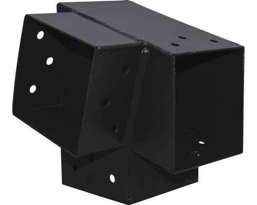 Conector grinzi lemn tip „E” Suki 90x90 mm, unghi 75° dreapta, oțel zincat negru Conector de lemn pentru construcția de structuri din lemn