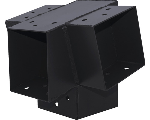 Conector grinzi lemn tip „X” Suki 90x90 mm, unghi 75°, oțel zincat gri antracit Conector metalic pentru stâlpi, pentru construcții din lemn