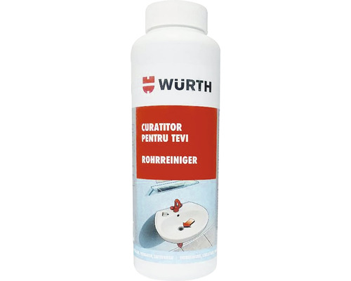Soluție desfundat țevi cu granule Würth 1kg Flacon de curățare țevi Würth