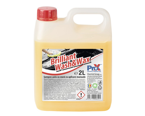 Soluție curățat auto cu ceară ProX Brilliant Wash&Wax 2L, utilizare manuală
