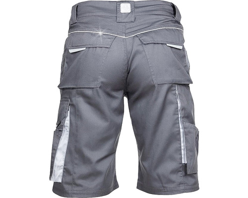 Pantaloni scurți de lucru gri cu buzunare și detalii reflectorizante din spate